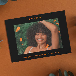 Custom Colour Text Photo College Photo Graduation Announcement