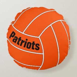 Custom Colour & Text Volleyball Player Throw Pillo Round Cushion