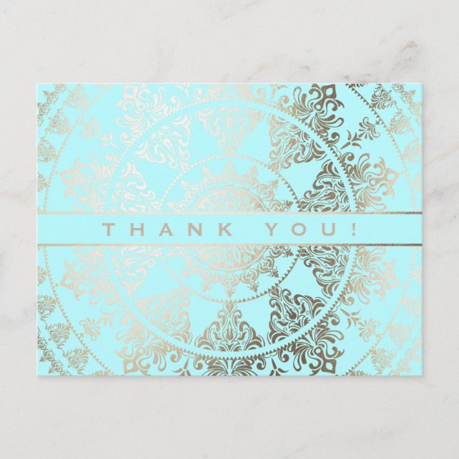 Custom Colour Thank You Postcards Gold Foil (Front)