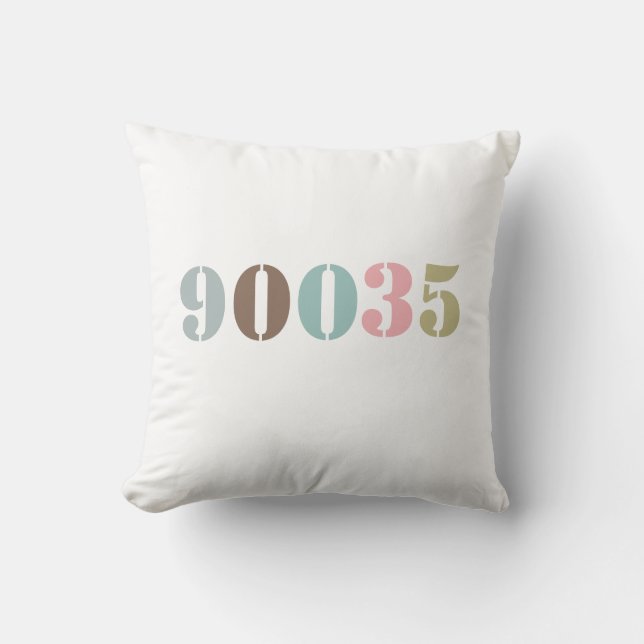 Custom Colour Tones Zip Code Housewarming Gift Cushion (Front)