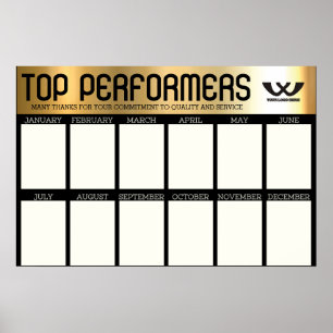 Custom colour top performer of month display poste poster