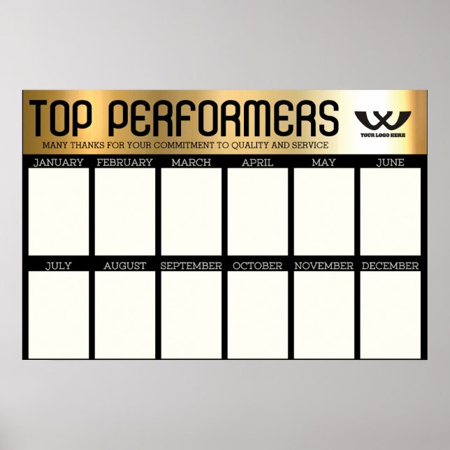 Custom colour top performer of month display poste poster (Front)