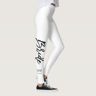 Custom Colour Trendy Script "Bride" Leggings