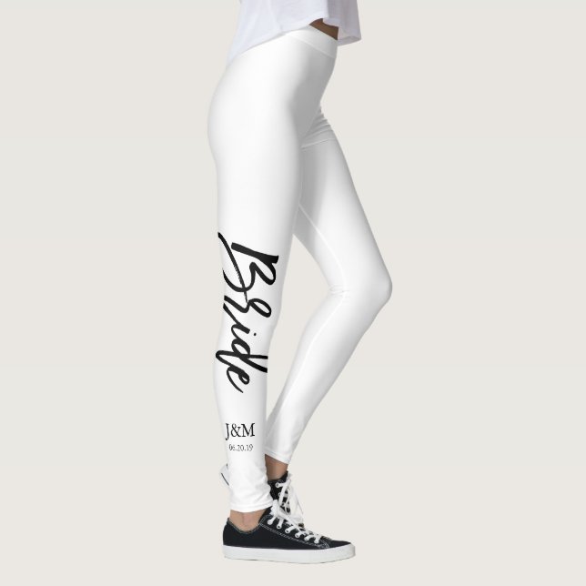 Custom Colour Trendy Script "Bride" Leggings (Right)