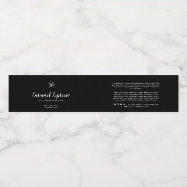 Custom Colour Typewriter Ingredients Product Label (Single Label)