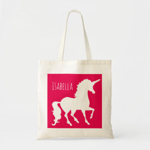 Custom Colour Unicorn Silhouette Kids Personalised Tote Bag
