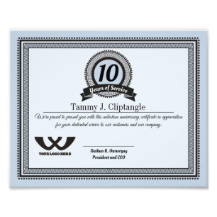 Custom colour universal employee anniversary award photo print