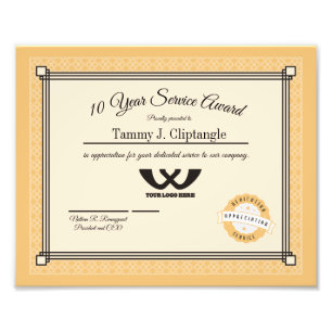 Custom colour universal employee anniversary award photo print