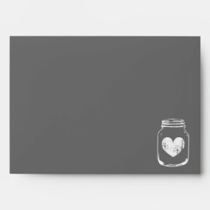 Custom colour vintage mason jar wedding envelopes