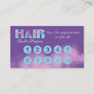 Custom colour watercolor hair stylist 10-punch car business card