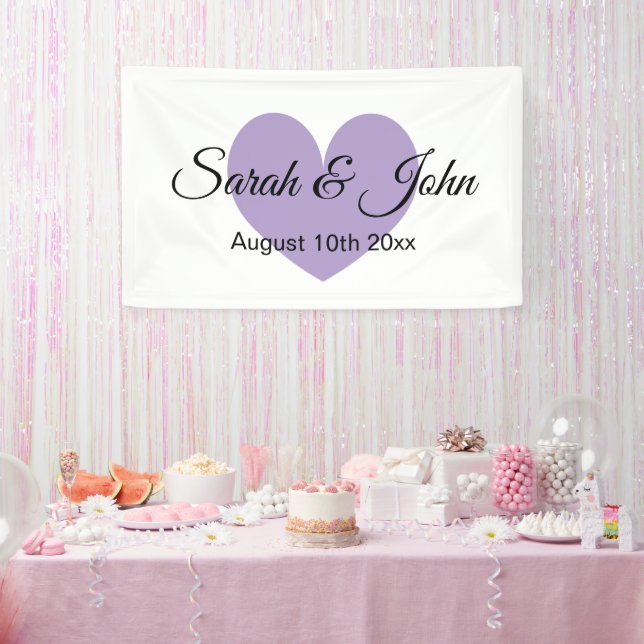 Custom colour wedding banner with heart (Party)