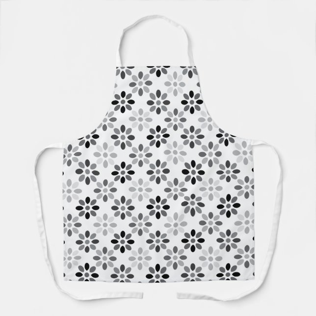 Custom Colour Whimsical Floral Pattern Apron (Front)