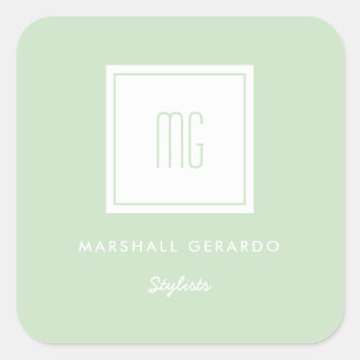 Custom Colour White Monogram Business Logo Sticker