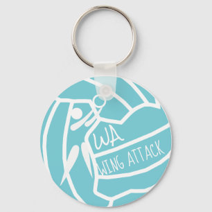 Custom Colour Wing Attack WA Netball Clipart Key Ring