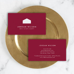 Custom Colour with White House Real Estate Agent Business Card