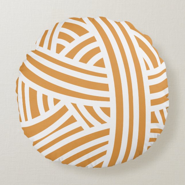 Custom Colour Yarn - Stylised Yarn Ball Round Cushion (Front)
