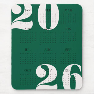 Custom Colour Year Calendar 2026 Mouse Pad