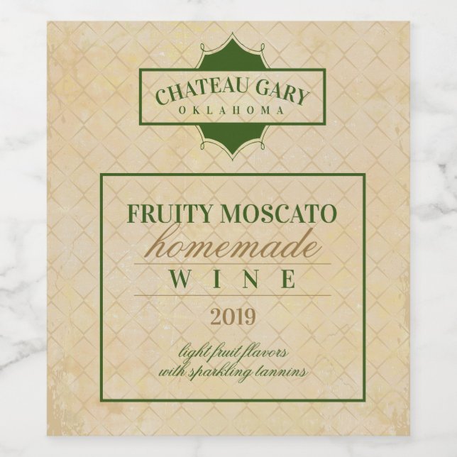 Custom coloured aged homemade wine personalised label (Single Label)