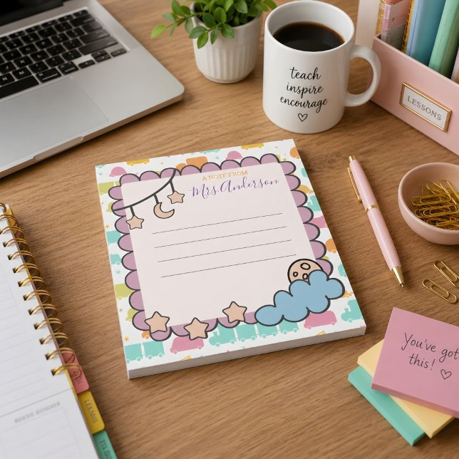 Custom Colourful A Note From Cute Teacher Notepad (Creator Uploaded)