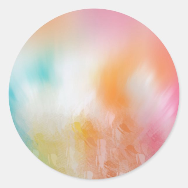 Custom Colourful Abstract Art Blank Template Classic Round Sticker (Front)