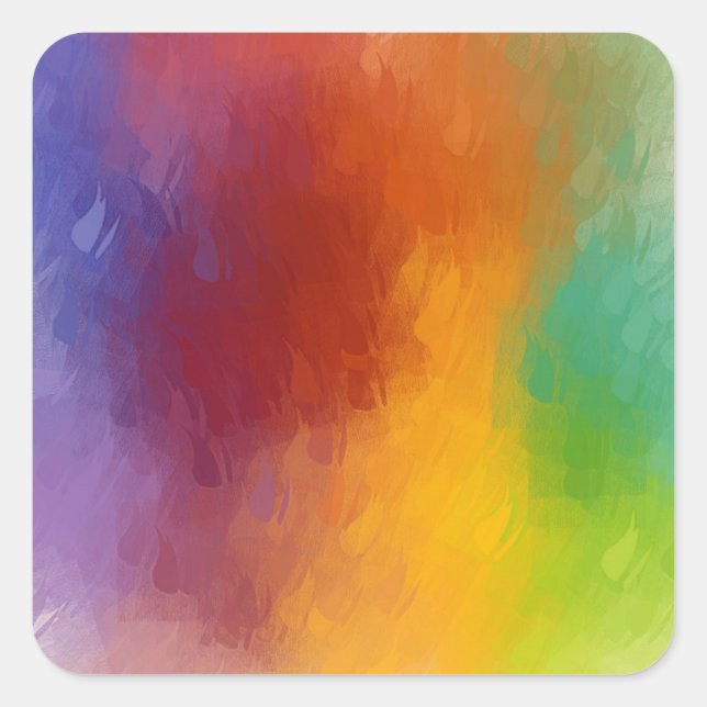 Custom Colourful Abstract Art Trendy Modern Blank Square Sticker (Front)