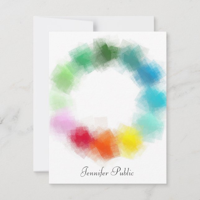 Custom Colourful Abstract Handwritten Script Name Card (Front)