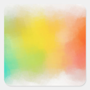 Custom Colourful Abstract Pink Red Yellow Orange Square Sticker