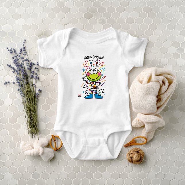 Custom Colourful Alien Emoji Toddler Fun  Baby Bodysuit (Creator Uploaded)