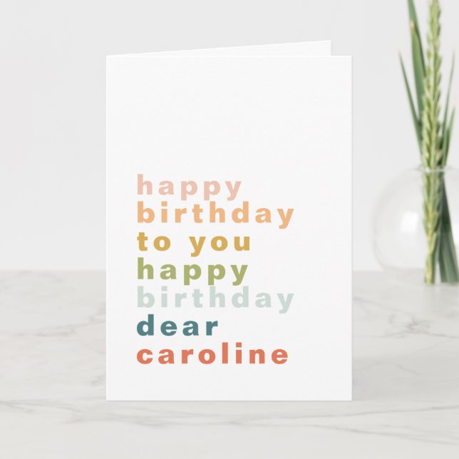 Custom Colourful Birthday Greeting Card (Front)