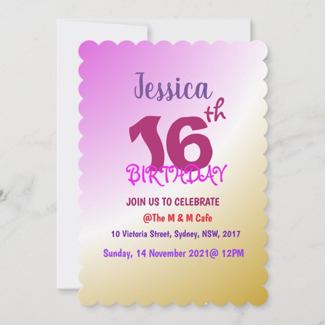 Custom Colourful Birthday Invitation Card (Front)