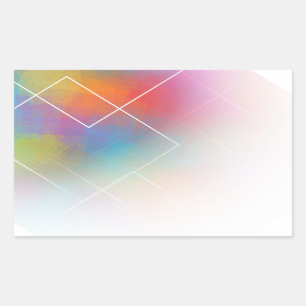 Custom Colourful Blank Template Modern Abstract Rectangular Sticker