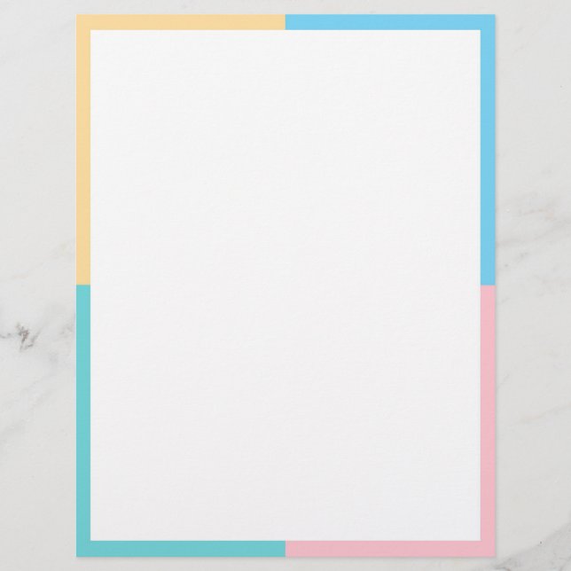 Custom Colourful Blank Template Pink Yellow Blue Custom Letterhead (Front)
