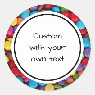 Custom Colourful Button Candy Classic Round Sticker