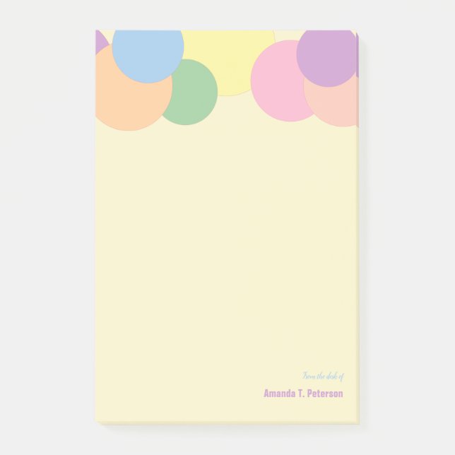 Custom Colourful Circles Pattern From the Desk of Post-it Notes (Front)