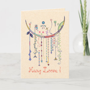 Custom Colourful Dangle Art Birthday Card