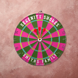 Custom Colourful Family Name Cabin Established Dat Dartboard