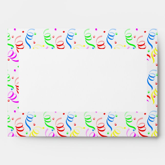 Custom Colourful Fun Birthday Party Streamers  Envelope (Front)