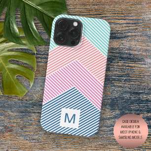 Custom Colourful Funky Hipster Stripes Art Pattern iPhone 15 Pro Max Case