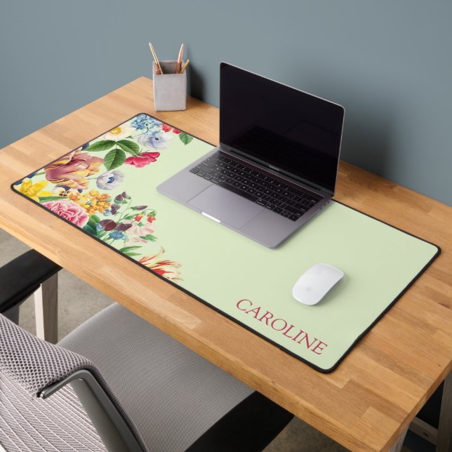 Custom Colourful Garden Wildflowers Floral Bouquet Desk Mat (Office 2)