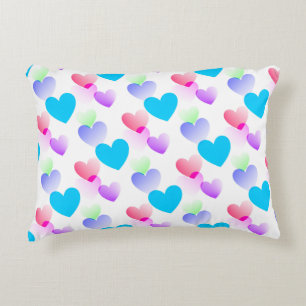 Custom Colourful Gliding Hearts Fun Two-Sided Decorative Cushion