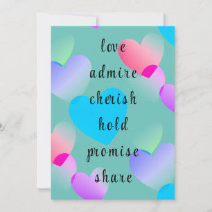 Custom Colourful Gliding Hearts Valentine's Day  Holiday Card