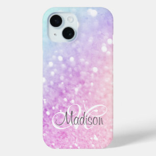 Custom Colourful Glitter Iridescent Elegant iPhone 15 Case