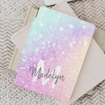 Custom Colourful Glitter Iridescent Elegant iPad Air Cover<br><div class="desc">Easily personalise this elegant colourful bokeh glitter pattern with your custom name and/or monogram.</div>