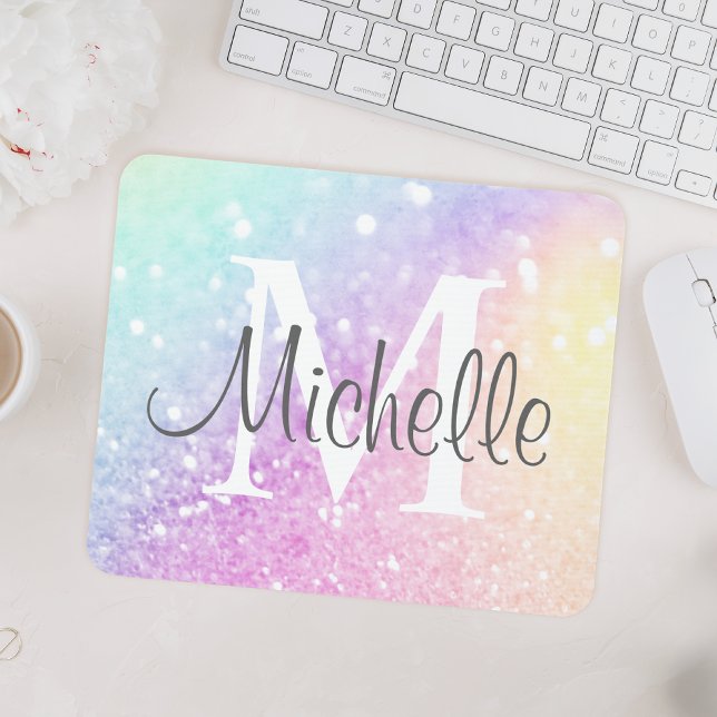 Custom Colourful Glitter Iridescent Elegant Mouse Pad (Creator Uploaded)