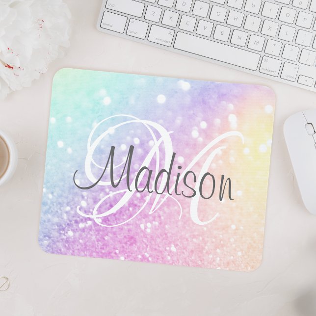 Custom Colourful Glitter Iridescent Elegant Mouse Pad (Creator Uploaded)