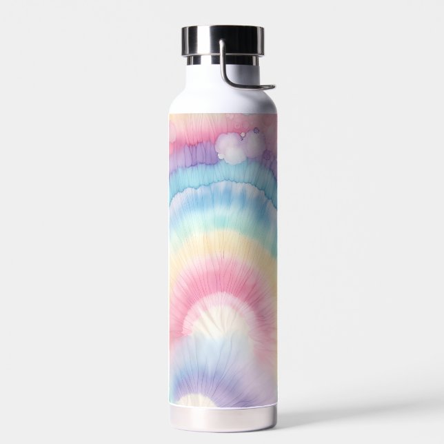 Custom Colourful Groovy Tie Dye Pattern Water Bottle (Left)