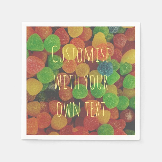 Custom Colourful Gumdrops Candy Paper Napkins (Front)