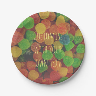 Custom Colourful Gumdrops Candy Paper Plate