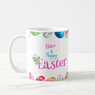 Custom Colourful Happy Easter Eggs Coffee Mug