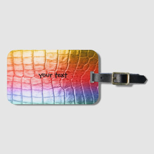 custom colourful leather luggage tag